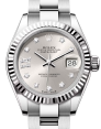 Product Image: Rolex Lady Datejust 28 White Gold/Steel Silver Diamond IX Dial & Fluted Bezel Oyster Bracelet 279174 - BRAND NEW