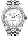 Product Image: Rolex Lady Datejust 28 White Gold/Steel White Roman Dial & Diamond Bezel Jubilee Bracelet 279384RBR - BRAND NEW