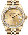 Product Image: Rolex Lady Datejust 28 Yellow Gold Champagne Diamond IX Dial & Diamond Bezel Jubilee Bracelet 279138RBR - BRAND NEW