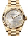Product Image: Rolex Lady Datejust 28 Yellow Gold Silver Roman Dial & Fluted Bezel President Bracelet 279178 - BRAND NEW