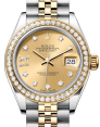 Product Image: Rolex Lady Datejust 28 Yellow Gold/Steel Champagne Diamond IX Dial & Diamond Bezel Jubilee Bracelet 279383RBR - BRAND NEW