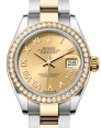 Product Image: Rolex Lady Datejust 28 Yellow Gold/Steel Champagne Roman Dial & Diamond Bezel Oyster Bracelet 279383RBR - BRAND NEW