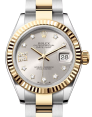 Product Image: Rolex Lady Datejust 28 Yellow Gold/Steel Silver Diamond IX Dial & Fluted Bezel Oyster Bracelet 279173 - BRAND NEW