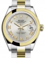 Product Image: Rolex Lady Datejust 28 Yellow Gold/Steel Silver Roman Dial & Smooth Domed Bezel Oyster Bracelet 279163 - BRAND NEW