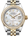 Product Image: Rolex Lady Datejust 28 Yellow Gold/Steel White Mother of Pearl Diamond Dial & Diamond Bezel Jubilee Bracelet 279383RBR - BRAND NEW
