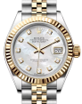 Product Image: Rolex Lady Datejust 28 Yellow Gold/Steel White Mother of Pearl Diamond Dial & Fluted Bezel Jubilee Bracelet 279173 - BRAND NEW