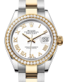Product Image: Rolex Lady Datejust 28 Yellow Gold/Steel White Roman Dial & Diamond Bezel Oyster Bracelet 279383RBR - BRAND NEW