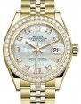 Product Image: Rolex Lady Datejust 28 Yellow Gold White Mother of Pearl Diamond Dial & Diamond Bezel Jubilee Bracelet 279138RBR - BRAND NEW