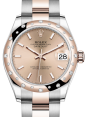 Product Image: Rolex Lady-Datejust 31 Rose Gold/Steel Rose Index Dial & Domed Set with Diamonds Bezel Oyster Bracelet 278341RBR - BRAND NEW