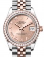 Product Image: Rolex Lady-Datejust 31 Rose Gold/Steel Rose Roman Dial & Diamond Bezel Jubilee Bracelet 278381RBR - BRAND NEW