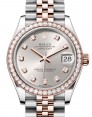 Product Image: Rolex Lady-Datejust 31 Rose Gold/Steel Silver Diamond Dial & Diamond Bezel Jubilee Bracelet 278381RBR - BRAND NEW