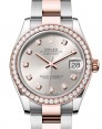 Product Image: Rolex Lady-Datejust 31 Rose Gold/Steel Silver Diamond Dial & Diamond Bezel Oyster Bracelet 278381RBR - BRAND NEW