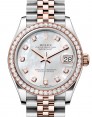 Product Image: Rolex Lady-Datejust 31 Rose Gold/Steel White Mother of Pearl Diamond Dial & Diamond Bezel Jubilee Bracelet 278381RBR - BRAND NEW