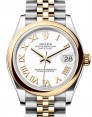 Product Image: Rolex Lady-Datejust 31 Yellow Gold/Steel White Roman Dial & Smooth Domed Bezel Jubilee Bracelet 278243 - BRAND NEW