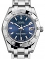 Product Image: Rolex Pearlmaster 34 White Gold Blue Index Dial & Diamond Set Bezel Pearlmaster Bracelet 81319 - BRAND NEW