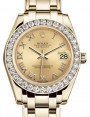 Product Image: Rolex Pearlmaster 34 Yellow Gold Champagne Roman Dial & Diamond Bezel Pearlmaster Bracelet 81298 - BRAND NEW