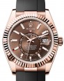 Product Image: Rolex Sky-Dweller Rose Gold Chocolate Index Dial Oysterflex  Rubber Strap 336235 - BRAND NEW