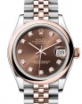 Product Image: Rolex Datejust 31 Rose Gold/Steel Chocolate Diamond Dial & Smooth Domed Bezel Jubilee Bracelet 278241 - BRAND NEW