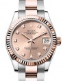 Product Image: Rolex Datejust 31 Rose Gold/Steel Rose Diamond Dial & Fluted Bezel Oyster Bracelet 278271 - BRAND NEW