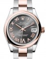 Product Image: Rolex Datejust 31 Rose Gold/Steel Slate Roman Dial & Smooth Domed Bezel Oyster Bracelet 278241 - BRAND NEW