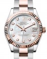 Product Image: Rolex Datejust 31 Rose Gold/Steel White Mother of Pearl Dial & Fluted Bezel Oyster Bracelet 278271 - BRAND NEW