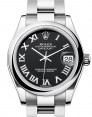 Product Image: Rolex Datejust 31 Stainless Steel Bright Black Roman Dial & Domed Bezel Oyster Bracelet 278240 - BRAND NEW