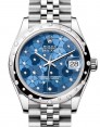 Product Image: Rolex Datejust 31 White Gold/Steel Azzurro Blue Floral Motif Diamond Dial & Bezel Jubilee Bracelet 278344RBR - BRAND NEW