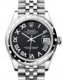 Product Image: Rolex Datejust 31 White Gold/Steel Bright Black Roman Dial & Diamond Bezel Jubilee Bracelet 278344RBR - BRAND NEW