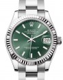 Product Image: Rolex Datejust 31 White Gold/Steel Mint Green Index Dial & Fluted Bezel Oyster Bracelet 278274 - BRAND NEW