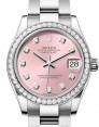 Product Image: Rolex Datejust 31 White Gold/Steel Pink Diamond Dial & Bezel Oyster Bracelet 278384RBR - BRAND NEW
