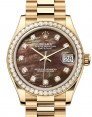 Product Image: Rolex Datejust 31 Yellow Gold Black Mother of Pearl Dial & Diamond Bezel President Bracelet 278288RBR - BRAND NEW