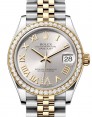 Product Image: Rolex Datejust 31 Yellow Gold/Steel Silver Roman Dial & Diamond Bezel Jubilee Bracelet 278383RBR - BRAND NEW