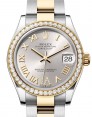 Product Image: Rolex Datejust 31 Yellow Gold/Steel Silver Roman Dial & Diamond Bezel Oyster Bracelet 278383RBR - BRAND NEW