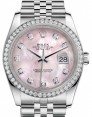 Product Image: Rolex Datejust 36 Stainless Steel CUSTOM Pink Mother Of Pearl Diamond Dial & Bezel Jubilee Bracelet 126200 (126284RBR) - BRAND NEW