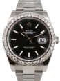 Product Image: Rolex Datejust 41 Stainless Steel Black Index Dial Diamond Bezel Oyster Bracelet 126300 - BRAND NEW