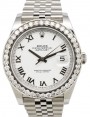 Product Image: Rolex Datejust 41 Stainless Steel White Roman Dial Diamond Bezel Jubilee Bracelet 126300 - BRAND NEW