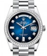 Product Image: Rolex Day-Date 36 Platinum Blue Ombre Diamond Dial & Diamond Bezel President Bracelet 128396TBR - BRAND NEW