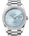 Product Image: Rolex Day-Date 36 Platinum Ice Blue Roman Dial & Diamond Bezel President Bracelet 128396TBR - BRAND NEW
