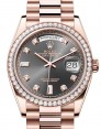Product Image: Rolex Day-Date 36 President Rose Gold Slate Dial & Diamond Bezel 128345RBR - BRAND NEW