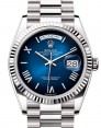 Product Image: Rolex Day-Date 36 President White Gold Blue Ombre Index/Roman Dial 128239
