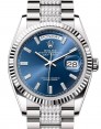 Product Image: Rolex Day-Date 36 President White Gold Bright Blue Diamond Dial & Bracelet 128239