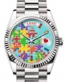 Product Image: Rolex Day-Date 36 President White Gold Jigsaw Emoji Puzzle Dial 128239 - BRAND NEW