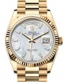 Product Image: Rolex Day-Date 36 President Yellow Gold White Mother of Pearl Diamond Dial 128238