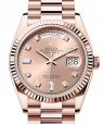 Product Image: Rolex Day-Date 36 Rose Gold Rose Diamond Dial & Fluted Bezel President Bracelet 128235 - BRAND NEW