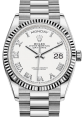 Product Image: Rolex Day-Date 36 White Gold White Roman Dial & Fluted Bezel President Bracelet 128239 - BRAND NEW