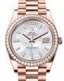 Product Image: Rolex Day-Date 40 President Rose Gold White Mother of Pearl Diamond Dial & Bezel 228345RBR