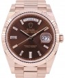 Product Image: Rolex Day-Date 40 President Rose Gold Chocolate Diamond Dial 228235 - PRE-OWNED