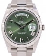 Product Image: Rolex Day-Date 40 President White Gold Olive Green Roman Dial 228239 - PRE-OWNED