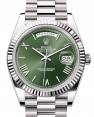 Product Image: Rolex Day-Date 40 President White Gold Olive Green Roman Dial 228239 - BRAND NEW