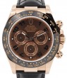 Product Image: Rolex Daytona Rose Gold Chocolate Arabic Dial Leather Strap 116515LN - PRE-OWNED
